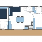 Exemple d'implantation mobil-home Privilège 2 Chambres*